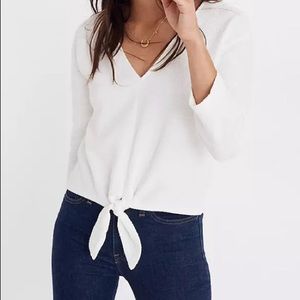 Madewell textured tie front shirt